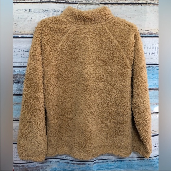 Dittos Women Sweater Quarter Zip Up Cozy Sherpa Tan Light Brown Size XLarge - Picture 2 of 6